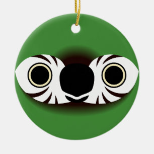 The face of a Chestnut-fronted macaw Ceramic Tree Decoration