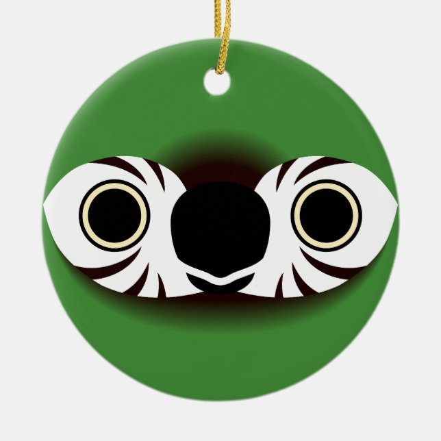 The face of a Chestnut-fronted macaw Ceramic Tree Decoration (Front)