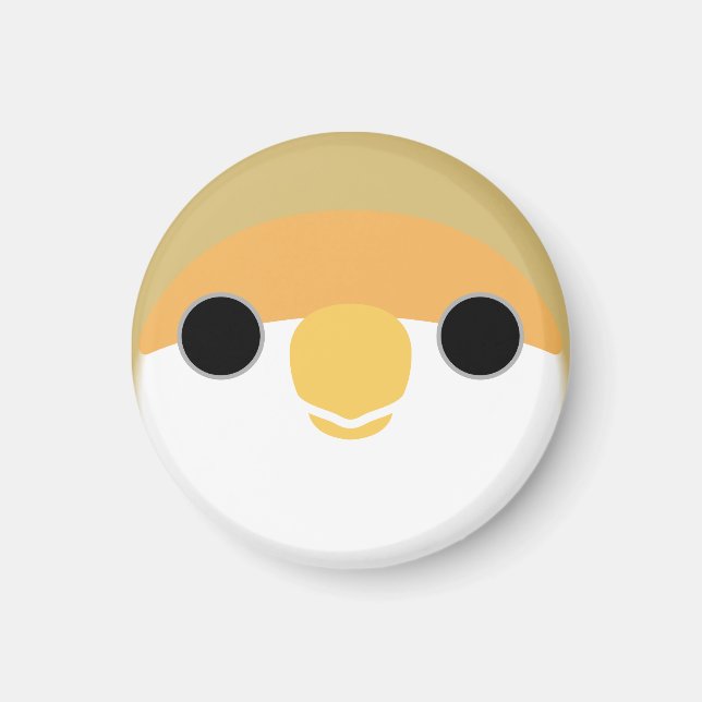 The face of a cinnamon peach-faced lovebird magnet (Front)