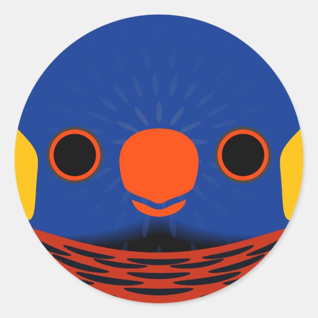 The face of a Coconut lorikeet Classic Round Sticker (Front)
