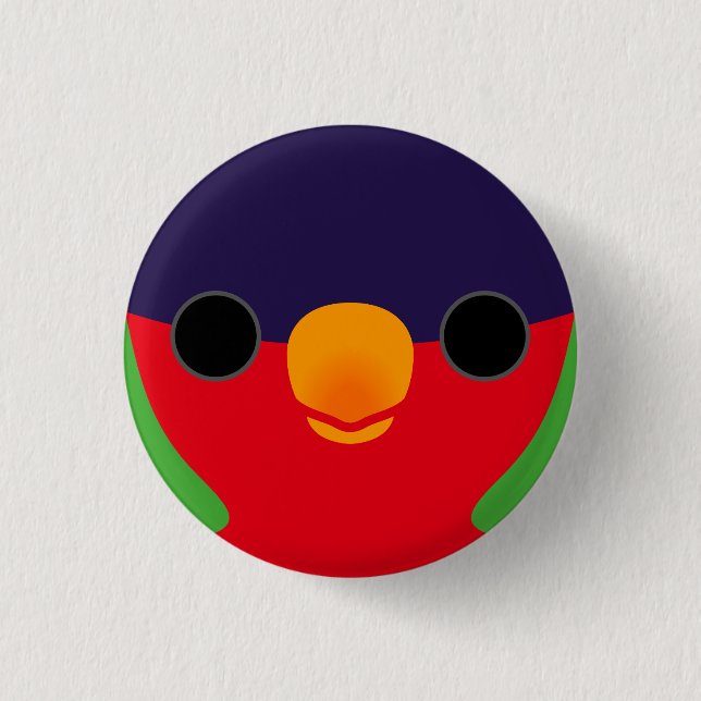 The face of a Collared lory 3 Cm Round Badge (Front)