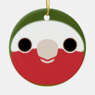 The face of a Cuban amazon Ceramic Tree Decoration