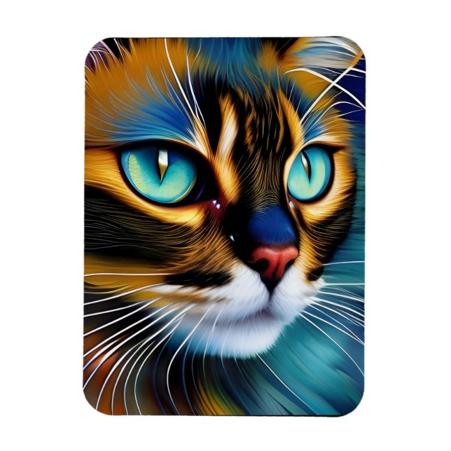 The Face of a cute Lynx point Siamese  Magnet (Vertical)