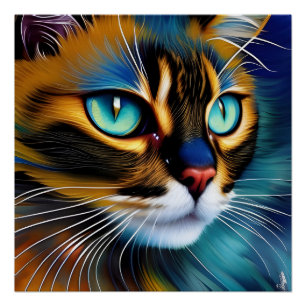The Face of a cute Lynx point Siamese Poster
