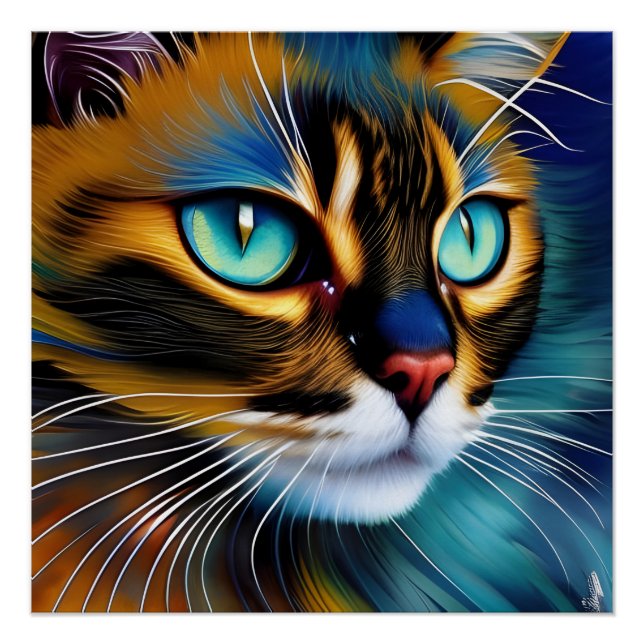 The Face of a cute Lynx point Siamese Poster (Front)