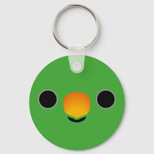 The face of a Eclectus Parrot (Male) Key Ring