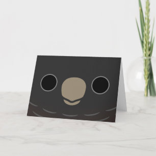 The face of a female Gang-gang cockatoo Card