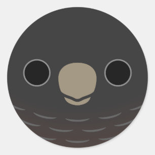 The face of a female Gang-gang cockatoo Classic Round Sticker