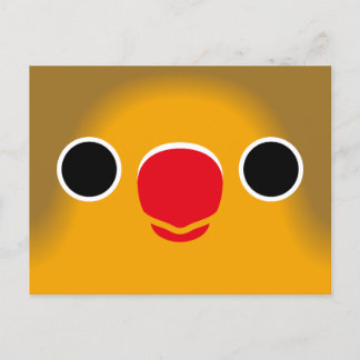 The face of a fischer's lovebird holiday postcard