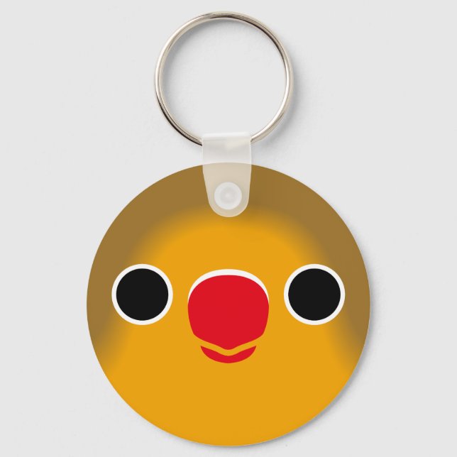 The face of a fischer's lovebird key ring (Front)