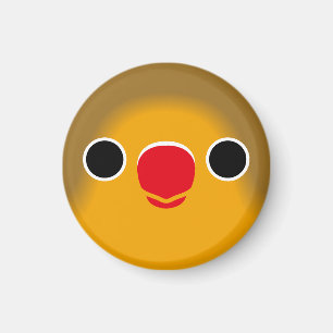 The face of a fischer's lovebird magnet