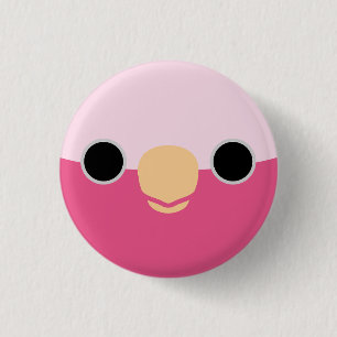 The face of a Galah 3 Cm Round Badge