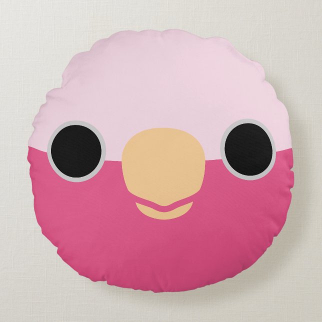 The face of a Galah Round Cushion (Front)