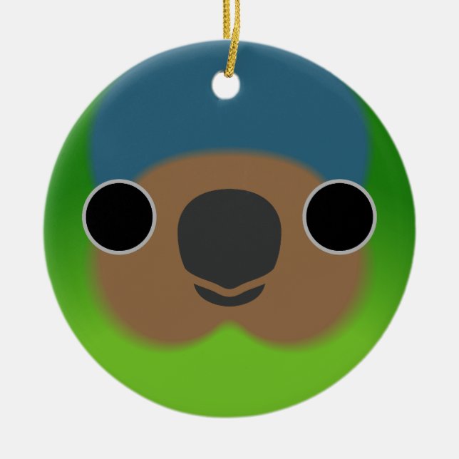 The face of a Geelvink pygmy parrot Ceramic Tree Decoration (Front)