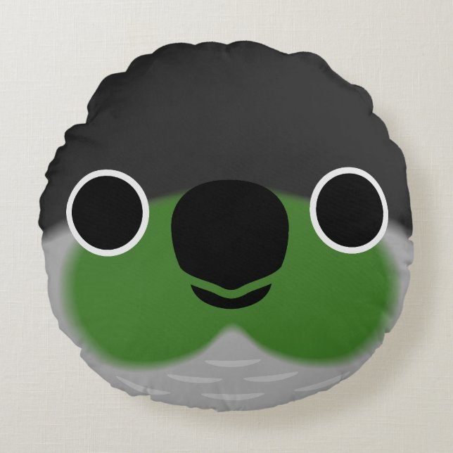 The face of a Green-cheeked parakeet Round Cushion (Front)