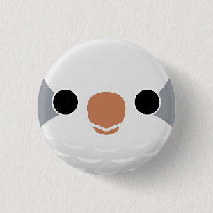 The face of a Grey Monk Parakeet 3 Cm Round Badge