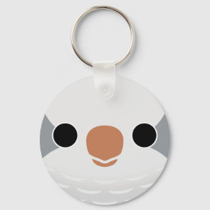 The face of a Grey Monk Parakeet Key Ring