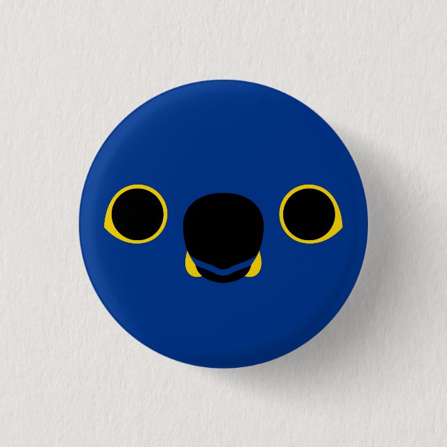 The face of a Hyacinth macaw 3 Cm Round Badge (Front)