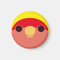 The face of a lutino peach-faced lovebird