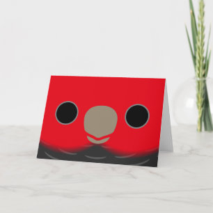 The face of a male Gang-gang cockatoo Card