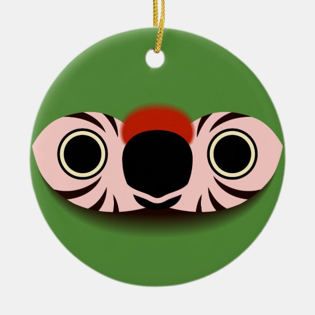 The face of a Military macaw Ceramic Tree Decoration (Front)
