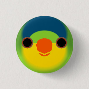 The face of a New Caledonian lorikeet 3 Cm Round Badge