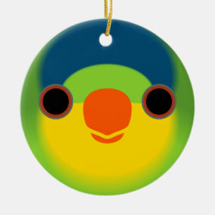 The face of a New Caledonian lorikeet Ceramic Tree Decoration