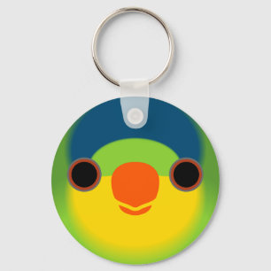 The face of a New Caledonian lorikeet Key Ring