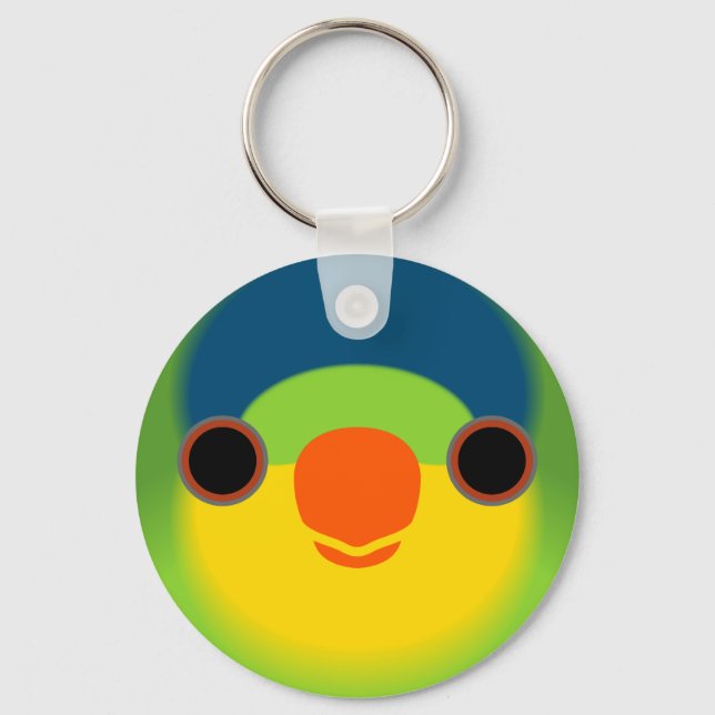 The face of a New Caledonian lorikeet Key Ring (Front)