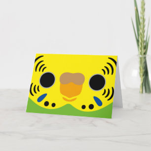 The face of a normal female budgie card