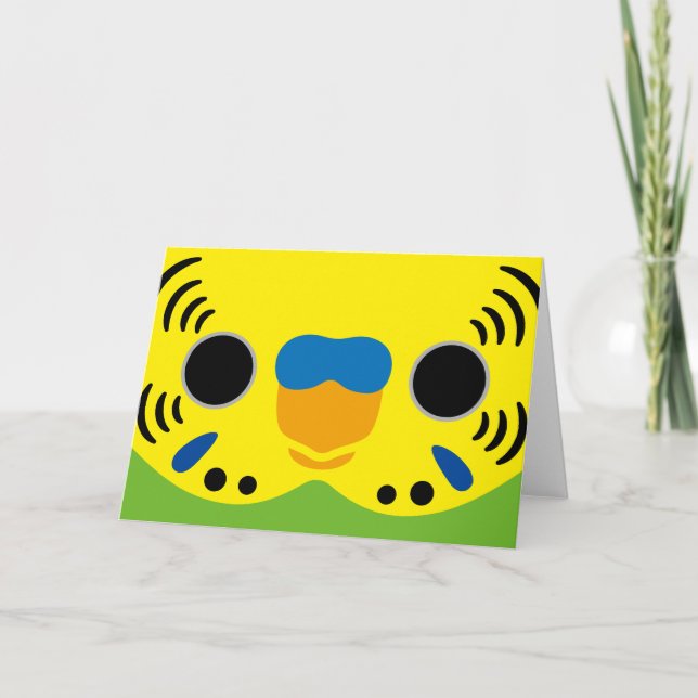 The face of a normal male budgie card (Front)