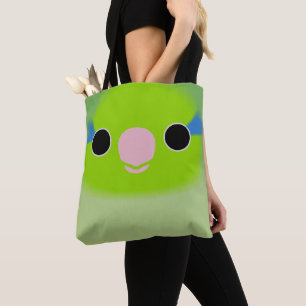 The face of a normal male Pacific parrotlet Tote Bag