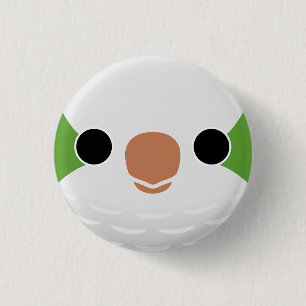 The face of a Normal Monk Parakeet 3 Cm Round Badge
