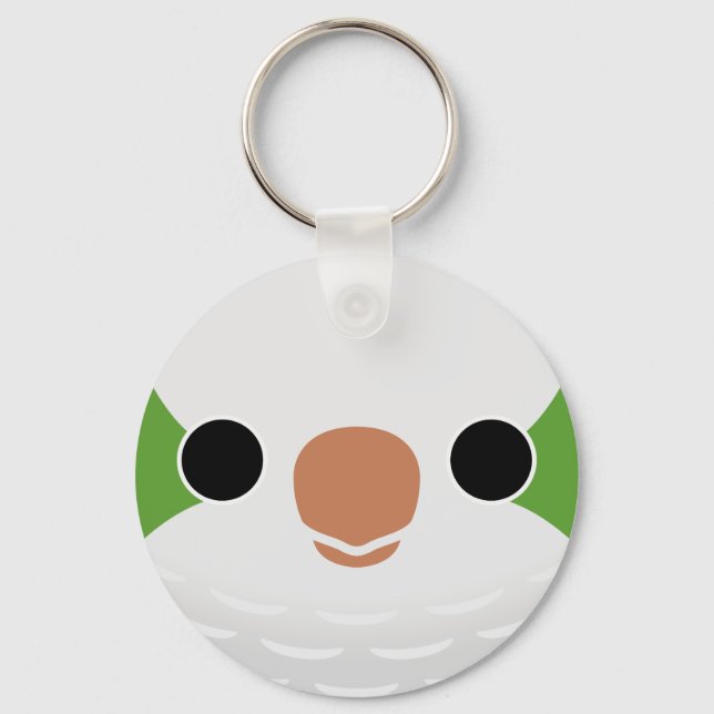 The face of a Normal Monk Parakeet Key Ring (Front)