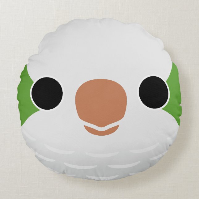 The face of a Normal Monk Parakeet Round Cushion (Front)