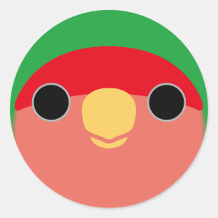 The face of a normal peach-faced lovebird classic round sticker