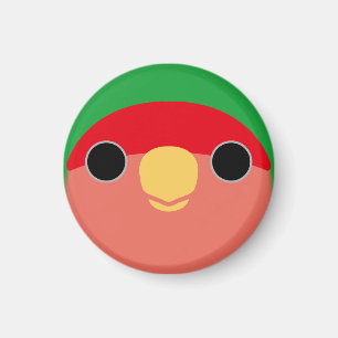 The face of a normal peach-faced lovebird magnet