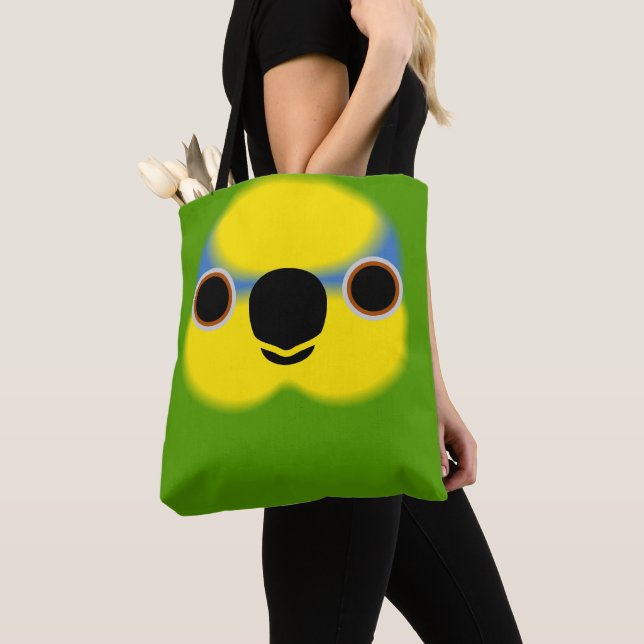 The face of a Orange-winged amazon Tote Bag (Close Up)