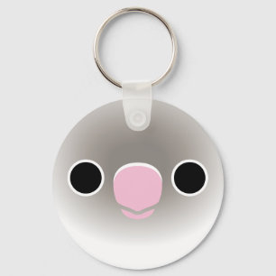The face of a Pastel blue masked lovebird Key Ring