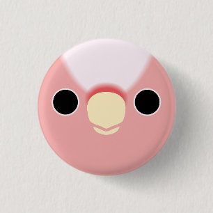 The face of a Pink Cockatoo 3 Cm Round Badge