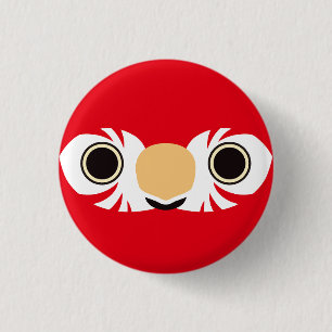 The face of a Red-and-green macaw 3 Cm Round Badge