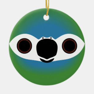 The face of a Red-bellied macaw Ceramic Tree Decoration