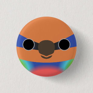 The face of a Red-breasted pygmy parrot 3 Cm Round Badge