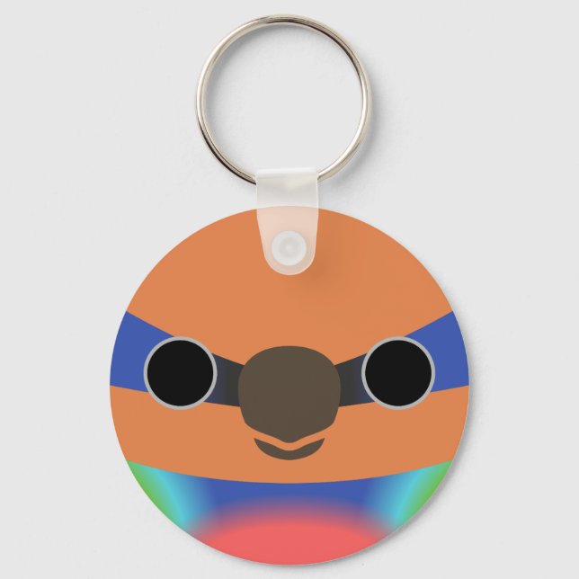 The face of a Red-breasted pygmy parrot Key Ring (Front)
