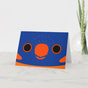 The face of a Red-collared lorikeet Card