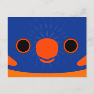 The face of a Red-collared lorikeet Holiday Postcard