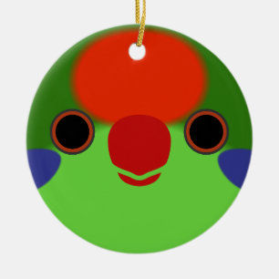 The face of a Red-fronted lorikeet Ceramic Tree Decoration