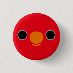The face of a Red Lory 3 Cm Round Badge