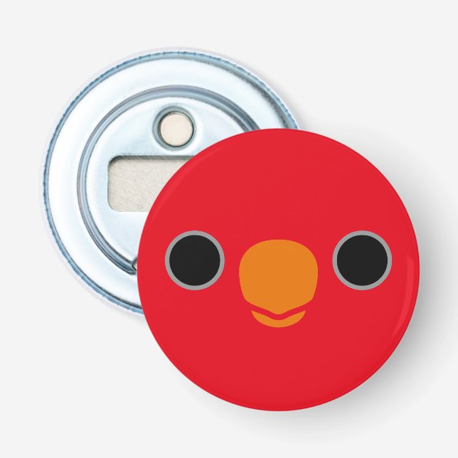 The face of a Red Lory Bottle Opener (Front)