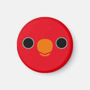 The face of a Red Lory Magnet